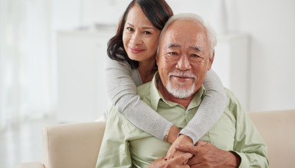 woman with her senior father