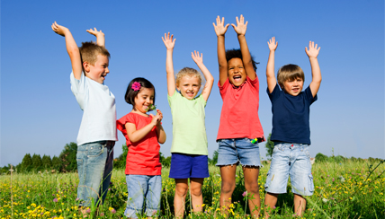 kids jumping with joy