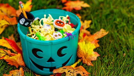 bucket of halloween candy