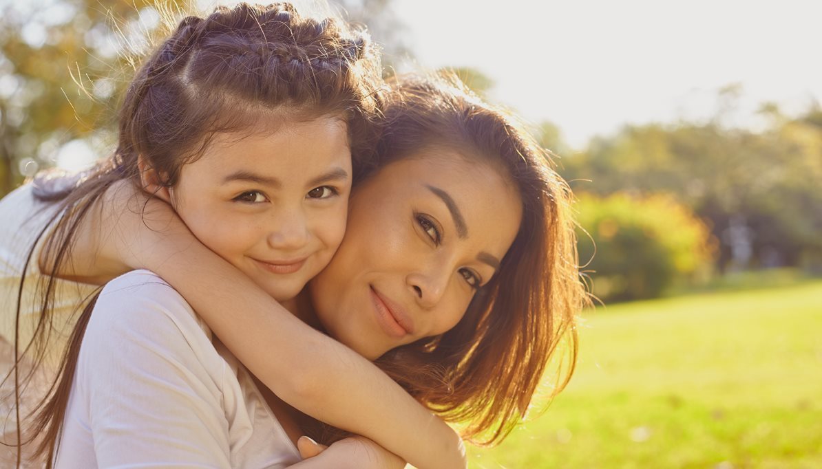 woman with her daughter