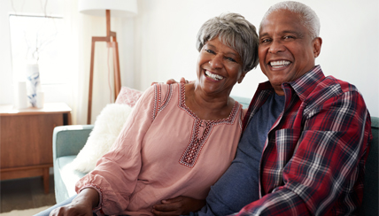 two seniors having a moment