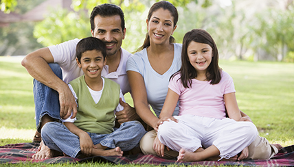 family in a park