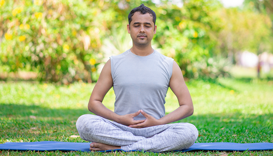 Man meditating