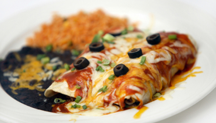 vegan black bean and tofu enchiladas