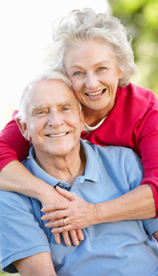 older couple hugging