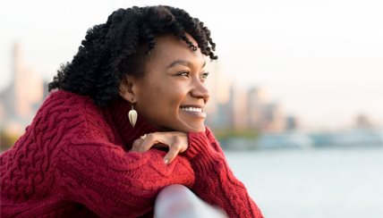 woman smiling