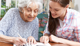 Senior woman preparing for physician appointment