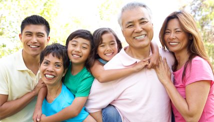 Family together smiling