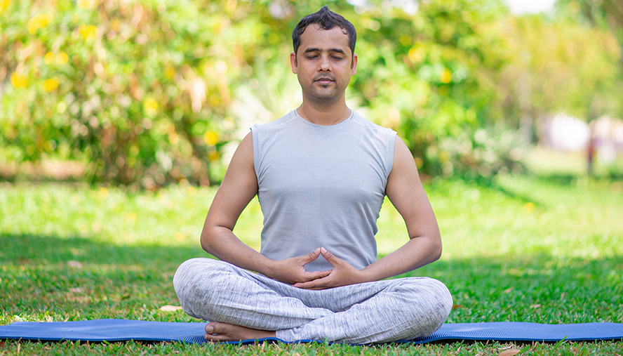 Man practicing mindfulness