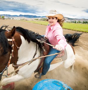 Nancy Deans riding a horse