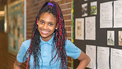 smiling child at Morgridge Academy